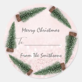 メリークリスマスから…家族の名前の休日ツリーへ ラウンドシール