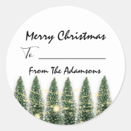 メリークリスマスから…家族の名前の休日ツリーへ ラウンドシール