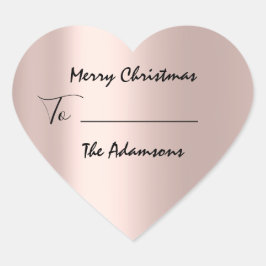 メリークリスマスから…家族の名前の休日バラ ハートシール