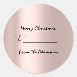 メリークリスマスから…家族の名前の休日バラ ラウンドシール