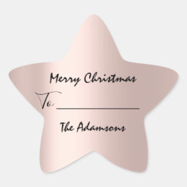 メリークリスマスから…家族の名前の休日バラ 星シール
