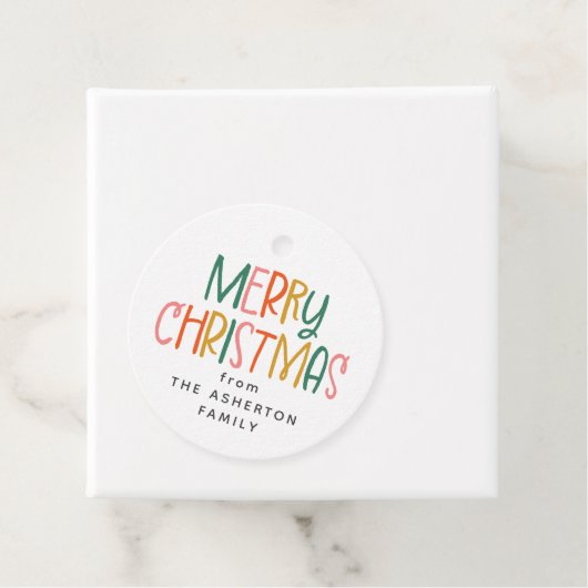 メリークリスマスかわいいおもしろいカラフルプレゼント フェイバータグ (インサイチュ)