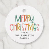 メリークリスマスかわいいおもしろいカラフルプレゼント フェイバータグ (正面)