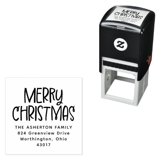 メリークリスマスかわいいおもしろい休日差出人住所 セルフインキングスタンプ (インサイチュ)