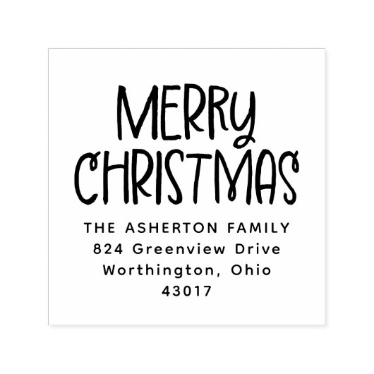 メリークリスマスかわいいおもしろい休日差出人住所 セルフインキングスタンプ (デザイン)