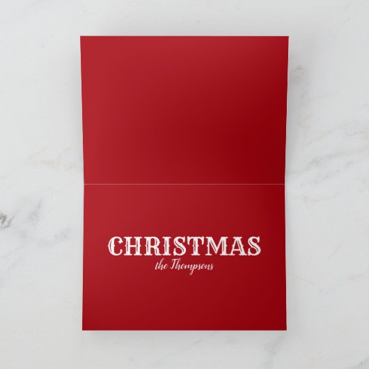 メリークリスマスかわいいお洒落サンタクロース写真 シーズンカード (内部)