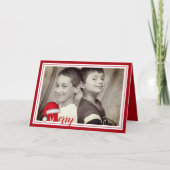 メリークリスマスかわいいお洒落サンタクロース写真 シーズンカード (正面)