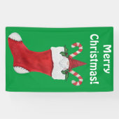 メリークリスマスかわいいひげの格言インストッキング 横断幕 (横)
