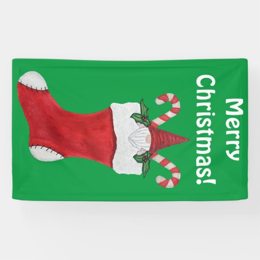 メリークリスマスかわいいひげの格言インストッキング 横断幕 (横)