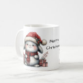 メリークリスマスかわいいウサギ コーヒーマグカップ (正面左)