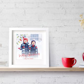 メリークリスマスかわいいカラフルストリングライト フォトプリント           