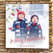 メリークリスマスかわいいカラフルストリングライト フォトプリント           