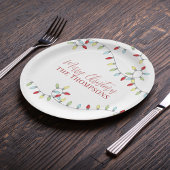 メリークリスマスかわいいカラフルストリングライト ペーパープレート