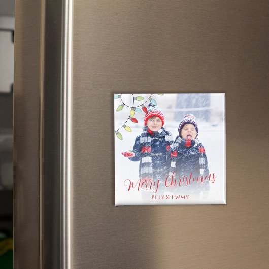 メリークリスマスかわいいカラフルストリングライト マグネット