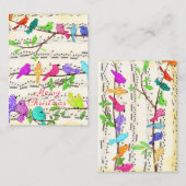 メリークリスマスかわいいカラフルミュージカル鳥の歌 ノートカード (正面/裏面)