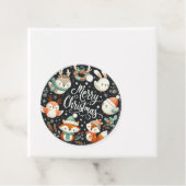 メリークリスマスかわいいキツネとウサギメッセージカード フェイバータグ (インサイチュ)