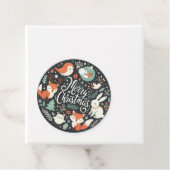 メリークリスマスかわいいキツネとウサギメッセージカード フェイバータグ (インサイチュ)