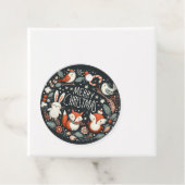 メリークリスマスかわいいキツネとウサギメッセージカード フェイバータグ (インサイチュ)