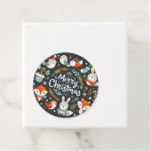 メリークリスマスかわいいキツネとウサギメッセージカード フェイバータグ (インサイチュ)