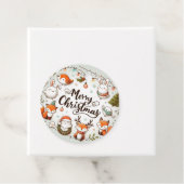 メリークリスマスかわいいキツネとウサギメッセージカード フェイバータグ (インサイチュ)