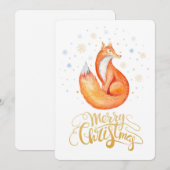メリークリスマスかわいいキツネとスノーフレーク・カード シーズンカード (正面/裏面)
