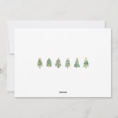 メリークリスマスかわいいクリスマスツリー1枚の写真雪 シーズンカード (裏面)