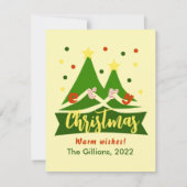 メリークリスマスかわいいクリスマスツリー シーズンカード (正面)