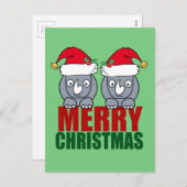 メリークリスマスかわいいサイ シーズンポストカード (正面/裏面)