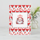 メリークリスマスかわいいサンタクロースの友人への贈り物 招待状 (スタンド正面)