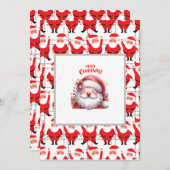 メリークリスマスかわいいサンタクロースの友人への贈り物 招待状 (正面/裏面)