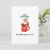 メリークリスマスかわいいサンタクロースの友人への贈り物 招待状 (スタンド正面)