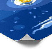 メリークリスマスかわいいサンタクロースの漫画 ポスター (角)