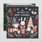 メリークリスマスかわいいサンタバニー シーズンカード (正面/裏面)