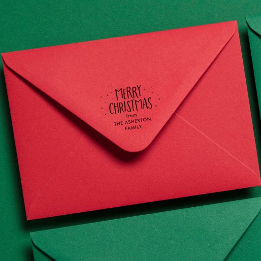 メリークリスマスかわいいシンプルドット星の休日 セルフインキングスタンプ