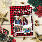 メリークリスマスかわいいスノーフレーク素朴3枚 招待状