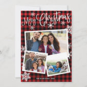 メリークリスマスかわいいスノーフレーク素朴3枚 招待状 (正面)