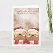 メリークリスマスかわいいテディベアサンタパーソナライズされた カード (正面)