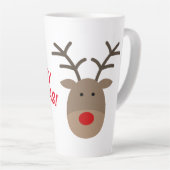 メリークリスマスかわいいトナカイラテマグギフト カフェラテマグ (右アングル)