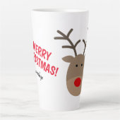 メリークリスマスかわいいトナカイラテマグギフト カフェラテマグ (正面)