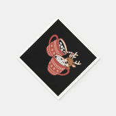 メリークリスマスかわいいトナカイ家族のクリスマスコーヒー スタンダードカクテルナプキン (角)