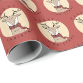 メリークリスマスかわいいトナカイ(スカーフ) ラッピングペーパー (ロールコーナー)