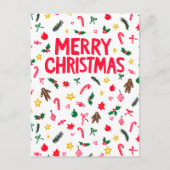 メリークリスマスかわいいドードルお洒落カスタム ポストカード (正面)