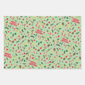 メリークリスマスかわいいドードルパタお洒落ーン ラッピングペーパーシート (正面)