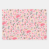 メリークリスマスかわいいドードルパタお洒落ーン ラッピングペーパーシート (正面2)