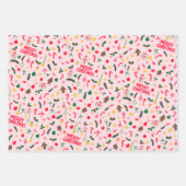 メリークリスマスかわいいドードルパタお洒落ーン ラッピングペーパーシート (正面)