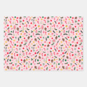 メリークリスマスかわいいドードルパタお洒落ーン ラッピングペーパーシート (正面)