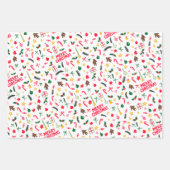 メリークリスマスかわいいドードルパタお洒落ーン ラッピングペーパーシート (正面2)