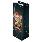 メリークリスマスかわいいネズミ ワインギフトバッグ (正面アングル)