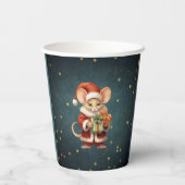 メリークリスマスかわいいネズミ 紙コップ (裏面)