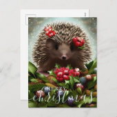 メリークリスマスかわいいハリネズミ シーズンポストカード (正面/裏面)